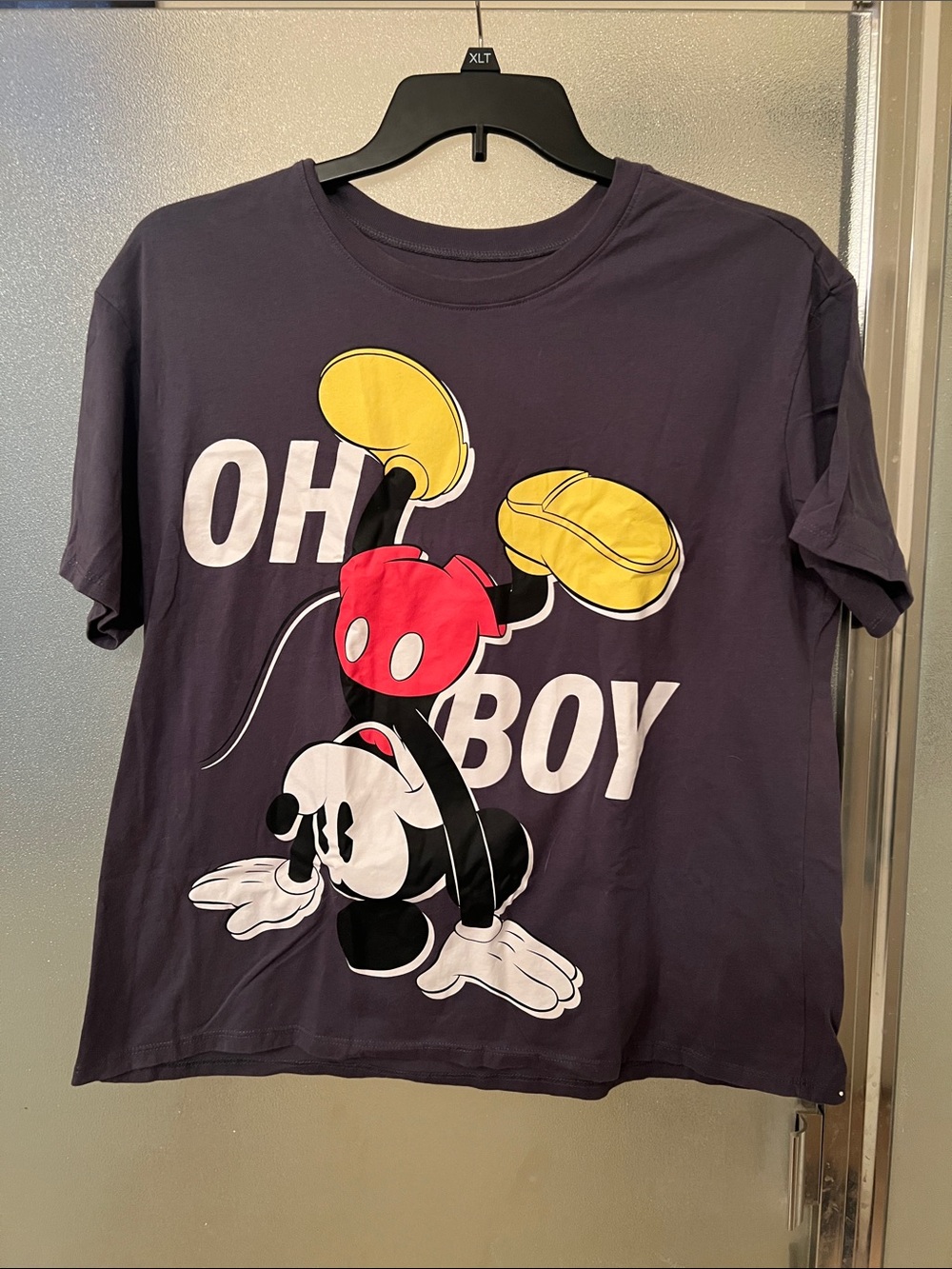 Disney Dark Gray Tee Mickey Mouse “Oh Boy” Graphic